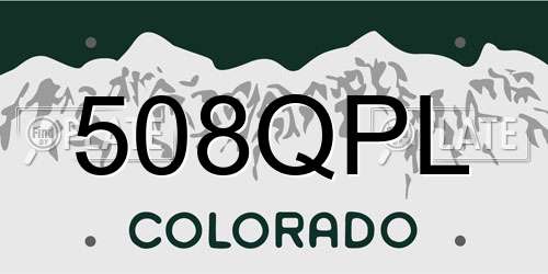 508QPL Colorado License Plate