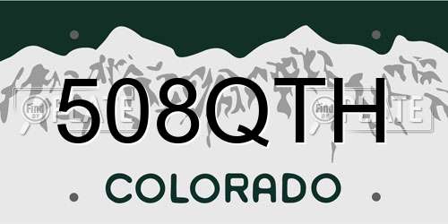 508QTH Colorado License Plate