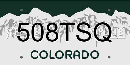 508TSQ Colorado License Plate