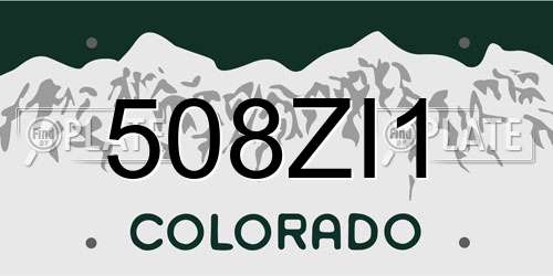 508ZI1 Colorado License Plate
