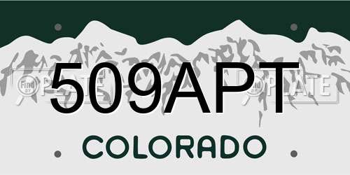 509APT Colorado License Plate
