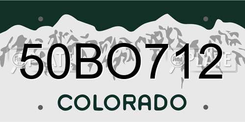50BO712 Colorado License Plate
