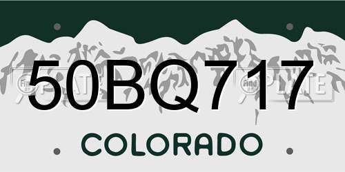 50BQ717 Colorado License Plate
