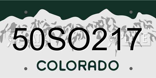 50SO217 Colorado License Plate