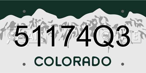 51174Q3 Colorado License Plate