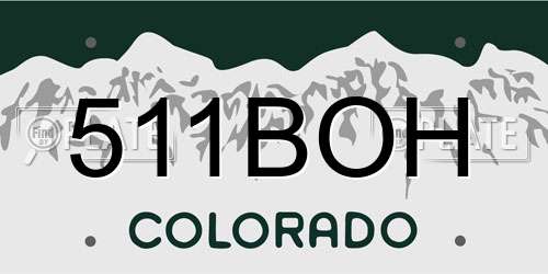 511BOH Colorado License Plate