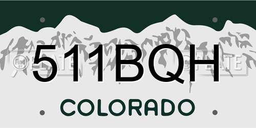 511BQH Colorado License Plate