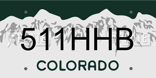 511HHB Colorado License Plate