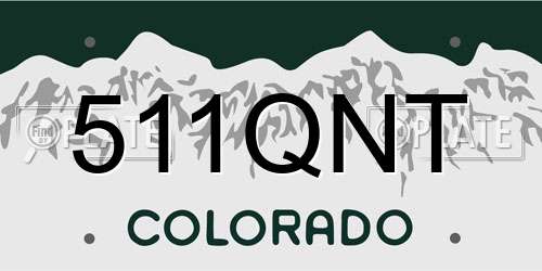 511QNT Colorado License Plate