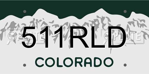 511RLD Colorado License Plate