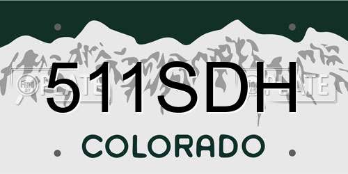 511SDH Colorado License Plate