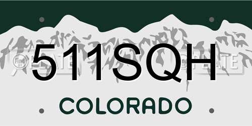 511SQH Colorado License Plate