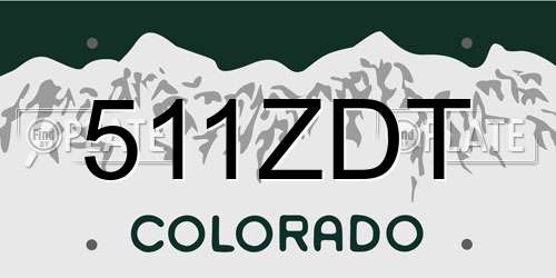 511ZDT Colorado License Plate