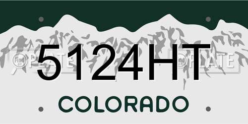 5124HT Colorado License Plate
