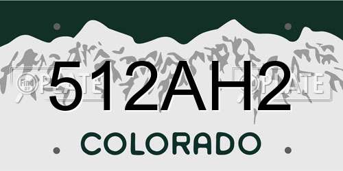 512AH2 Colorado License Plate