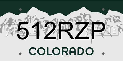 512RZP Colorado License Plate