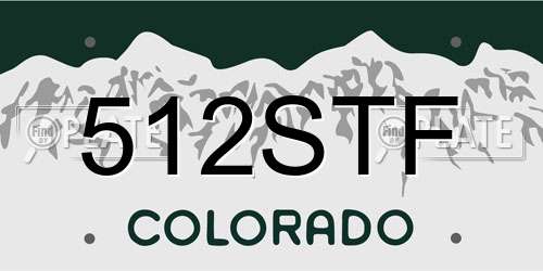 512STF Colorado License Plate