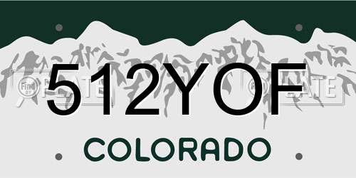 512YOF Colorado License Plate