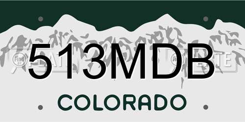 513MDB Colorado License Plate