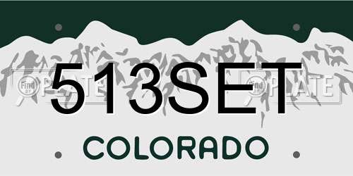513SET Colorado License Plate
