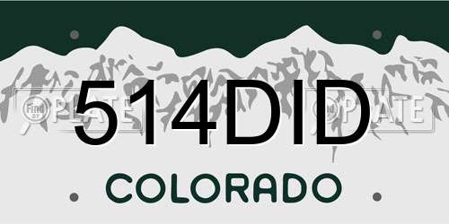 514DID Colorado License Plate