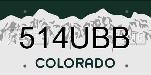 514UBB Colorado License Plate