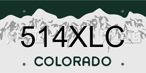 514XLC Colorado License Plate