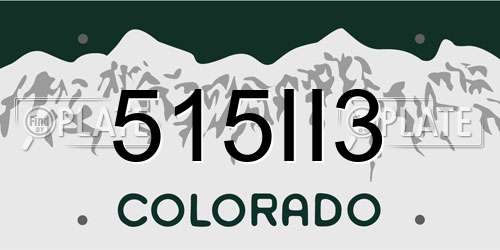 515II3 Colorado License Plate