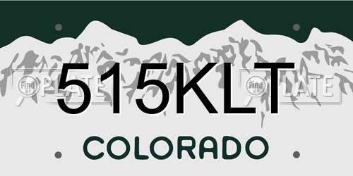 515KLT Colorado License Plate