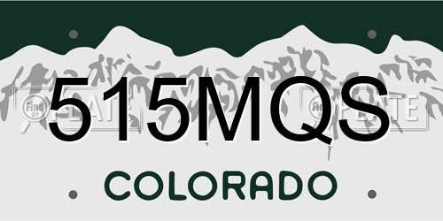 515MQS Colorado License Plate