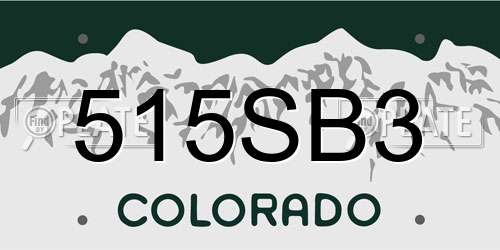 515SB3 Colorado License Plate