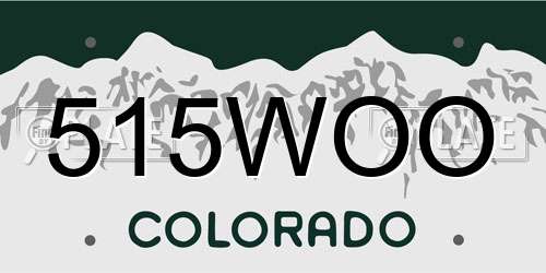 515WOO Colorado License Plate