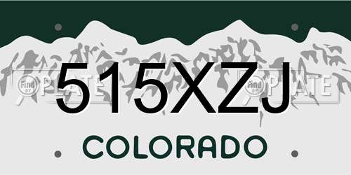 515XZJ Colorado License Plate