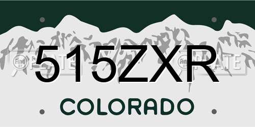 515ZXR Colorado License Plate