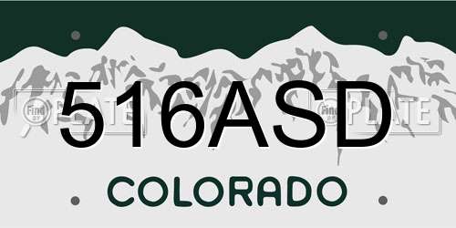 516ASD Colorado License Plate