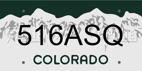 516ASQ Colorado License Plate