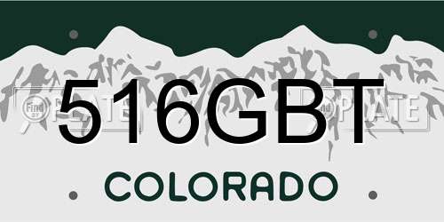 516GBT Colorado License Plate