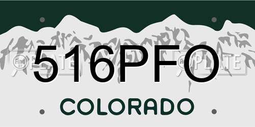 516PFO Colorado License Plate