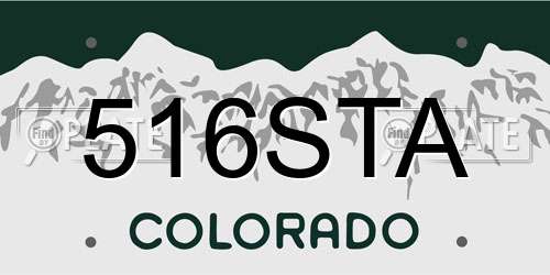 516STA Colorado License Plate