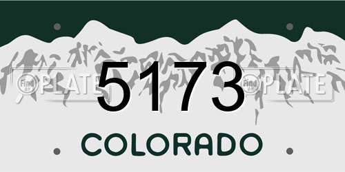 5173 Colorado License Plate