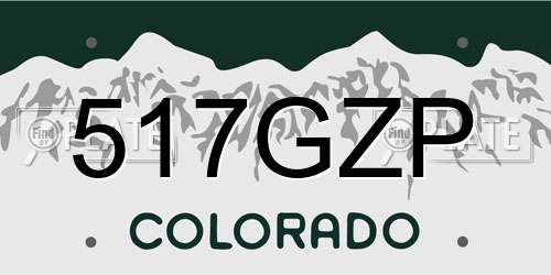 517GZP Colorado License Plate