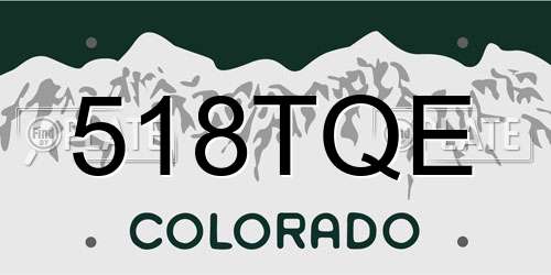 518TQE Colorado License Plate