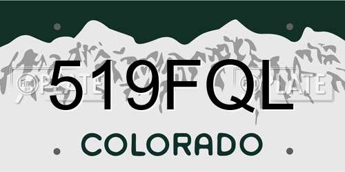 519FQL Colorado License Plate