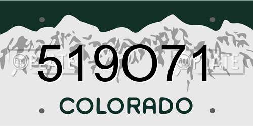 519O71 Colorado License Plate