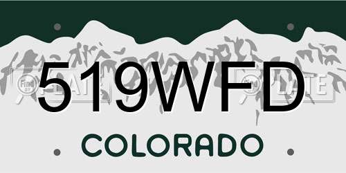 519WFD Colorado License Plate