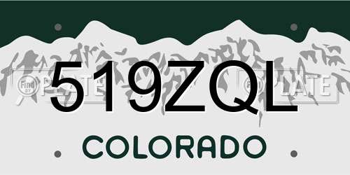 519ZQL Colorado License Plate