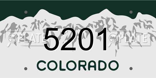 5201 Colorado License Plate