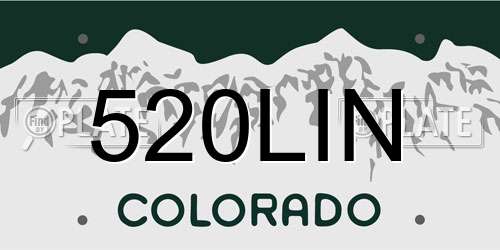 520LIN Colorado License Plate