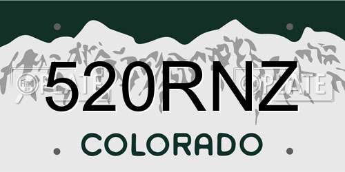 520RNZ Colorado License Plate