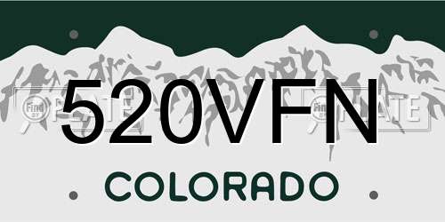 520VFN Colorado License Plate